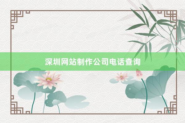 深圳网站制作公司电话查询