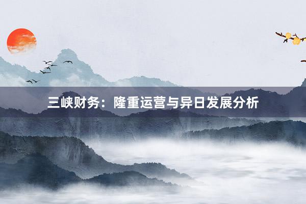 三峡财务：隆重运营与异日发展分析